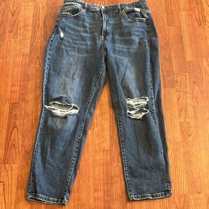 Distressed Blue Jeans